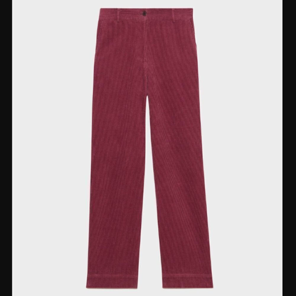 Comptoir des Cotonniers Maora Wide Corduroy Trousers in Damson‎ Purple sz XXS